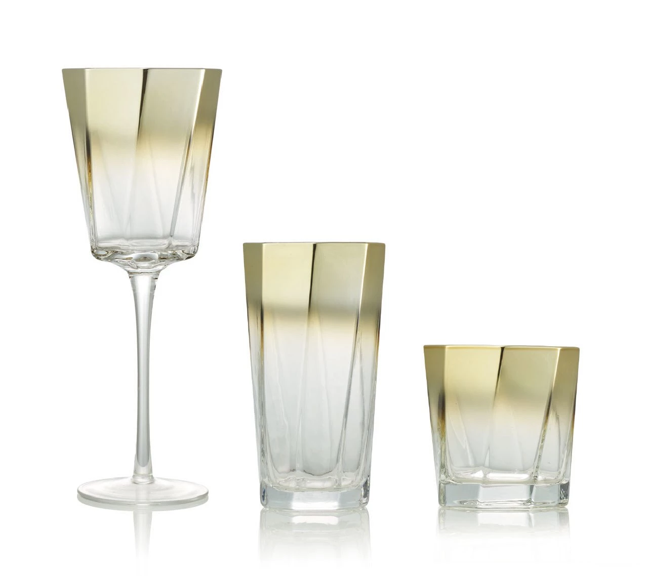 Kim Seybert Helix Goblet In Gold, Set Of 4 Glassware