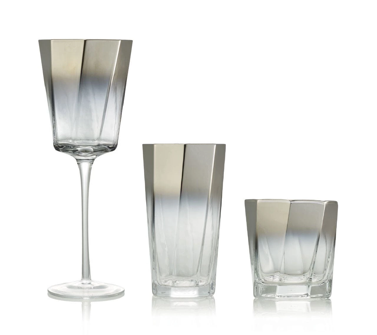 Kim Seybert Helix Double Old Fashioned In Silver, Set Of 4 Glassware