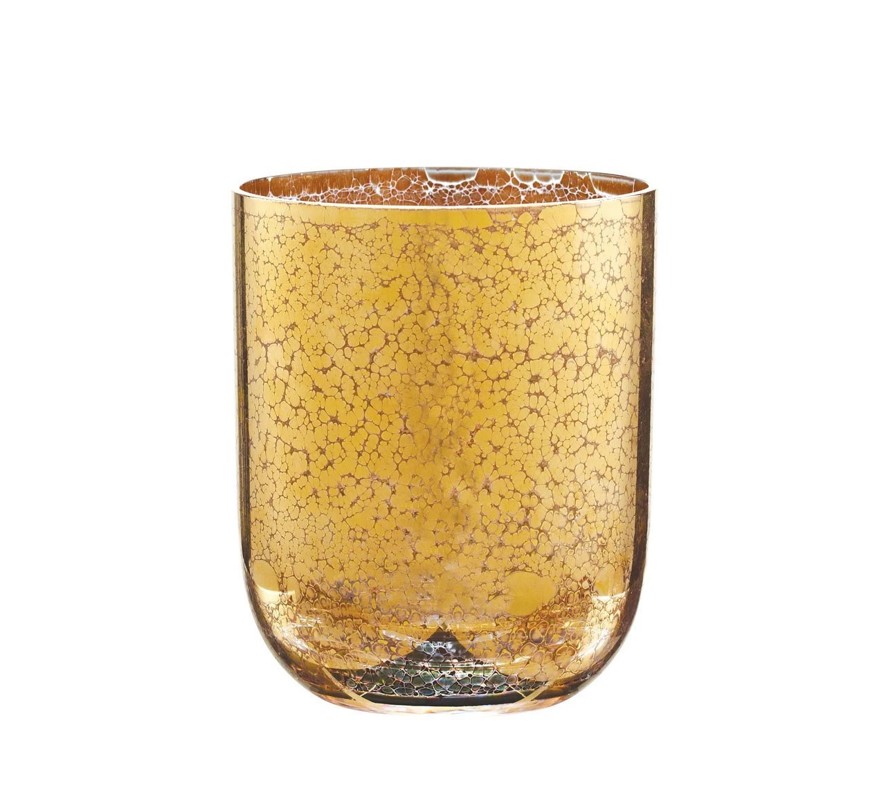 Kim Seybert Glassware Crackle Double Old Fashioned In Gold, Set Of 4