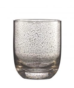 Kim Seybert Glassware Crackle Double Old Fashioned In Platinum, Set Of 4
