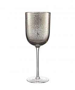 Kim Seybert Glassware Crackle Goblet In Platinum, Set Of 4