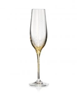 Kim Seybert Glassware Orion Champagne Glass In Gold, Set Of 4