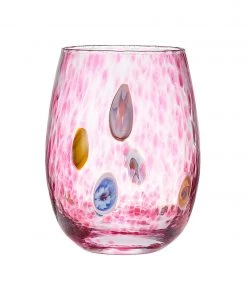 Kim Seybert Glassware Gala Tumbler In Pink, Set Of 4