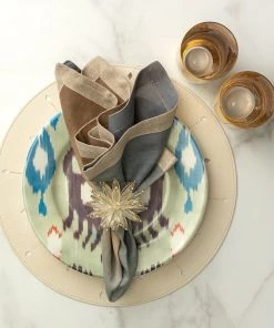 Kim Seybert Constellation Napkin Ring In Champagne & Crystal, Set Of 4 Napkin Rings