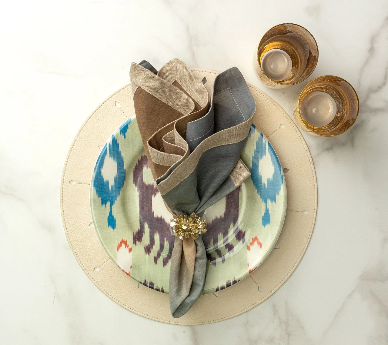 Kim Seybert Geode Napkin Rings In Gold, Set Of 4 In A Gift Box