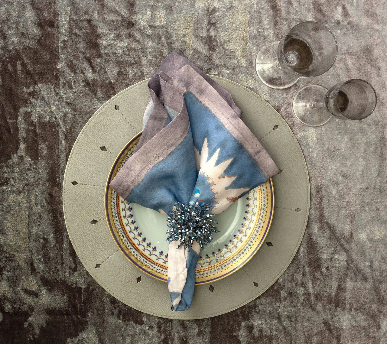 Kim Seybert Dart Reversible Placemat In Gray & Beige, Set Of 4