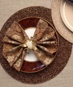 Kim Seybert Emmy Napkin In Brown & Multi, Set Of 4 Napkins