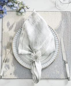 Kim Seybert Ethereal Placemat In Ivory & Gray, Set Of 2