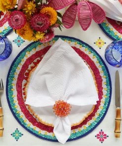 Kim Seybert, Inc. Napkins Tapered Seersucker Napkin In White, Set Of 4