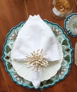 Kim Seybert, Inc. Napkins Tapered Seersucker Napkin In White, Set Of 4