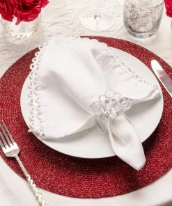 Kim Seybert Napkins Loop Edge Napkin In White, Set Of 4