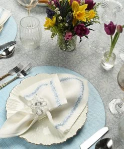 Kim Seybert, Inc. Bella Short Candle Holder In Clear, Set Of 2 In A Box Home Decor