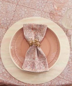 Kim Seybert Napkin Rings Flora Napkin Ring In Blush & Gold, Set Of 4