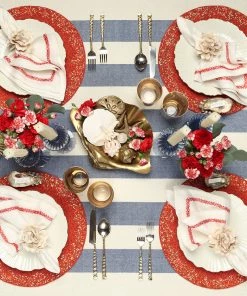 Kim Seybert Jardin Napkin In White & Coral, Set Of 4