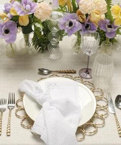 Kim Seybert, Inc. Napkins Tapered Seersucker Napkin In White, Set Of 4