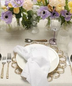 Kim Seybert, Inc. Bella Short Candle Holder In Clear, Set Of 2 In A Box Home Decor