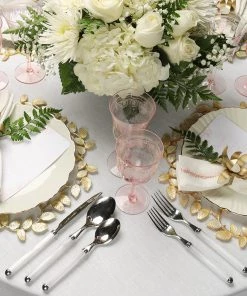 Kim Seybert Jardin Napkin In White & Blush, Set Of 4