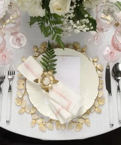 Kim Seybert Jardin Napkin In White & Blush, Set Of 4