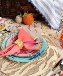 Kim Seybert Napkins Dip Dye Napkin In Fuchsia And Orange, Set Of 4
