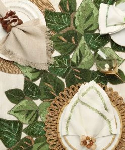 Kim Seybert Overlapped Leaves Table Runner In Green Table Runners
