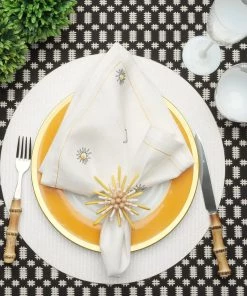 Kim Seybert Saigon Tablecloth In Ecru & Black
