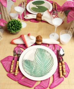 Kim Seybert Palm Leaf Placemat In Pink, Set Of 4