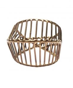 Kim Seybert Napkin Rings Cage Napkin Ring In Gold & Black, Set Of 4