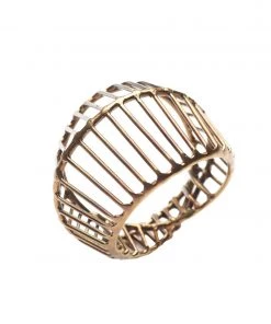 Kim Seybert Napkin Rings Cage Napkin Ring In Gold & Black, Set Of 4