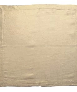 Kim Seybert Metallic Linen Napkin In Natural & Gold, Set Of 4 Napkins