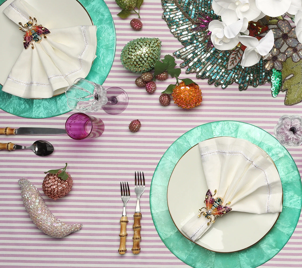 Kim Seybert Round Capiz Placemat In Ocean, Set Of 4