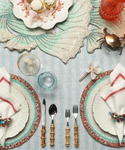 Kim Seybert Table Runners Isla Table Runner In Ivory & Seafoam