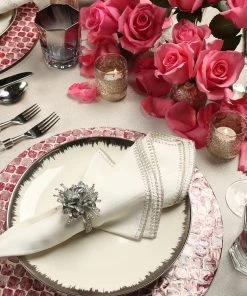 Kim Seybert Starburst Napkin Ring In Silver, Set Of 4 Napkin Rings