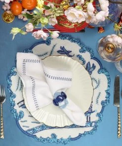 Kim Seybert Toile Placemat In White & Navy, Set Of 2 Placemats