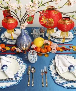 Kim Seybert Napkin Rings Sea Stone Napkin Ring In Navy, Set Of 4