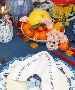 Kim Seybert Napkin Rings Sea Stone Napkin Ring In Navy, Set Of 4