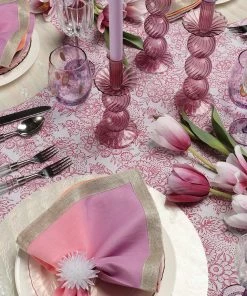 Kim Seybert Iris Tall Candle Holder In Lavender, Set Of 2 In A Box Home Decor