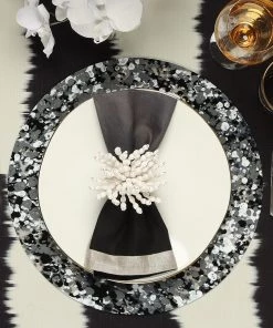 Kim Seybert Napkins Dip Dye Napkin In Gray & Black, Set Of 4