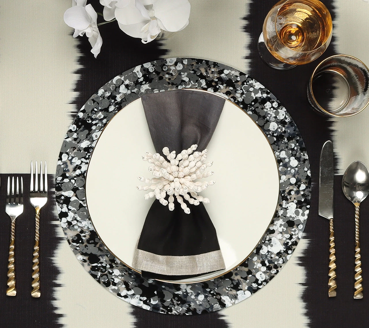 Kim Seybert Napkins Dip Dye Napkin In Gray & Black, Set Of 4