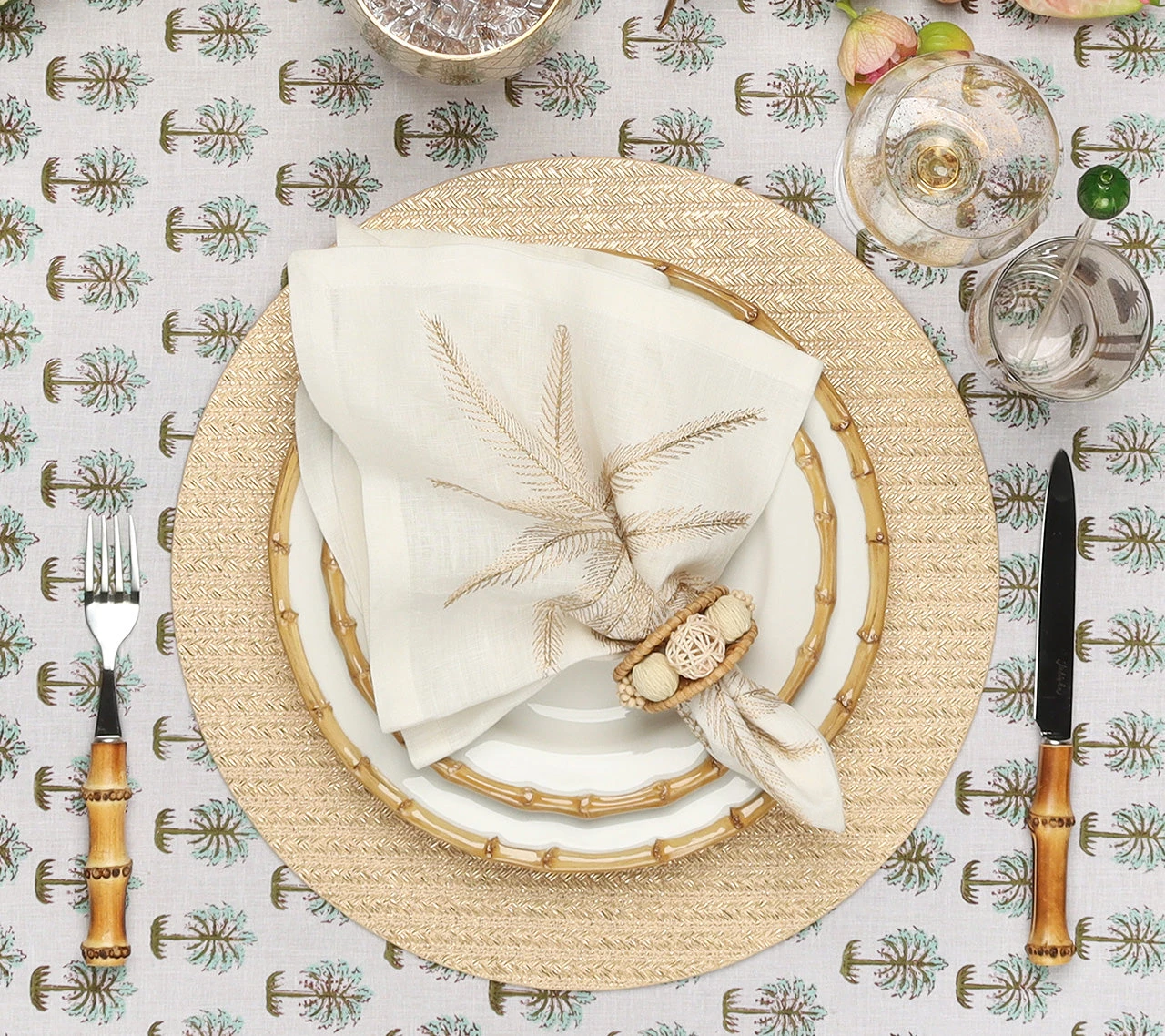 Kim Seybert Placemats Glam Grass Placemat In Natural & Gold, Set Of 4