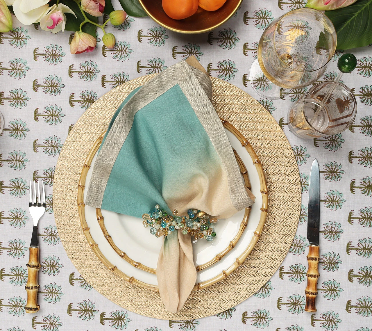 Kim Seybert Placemats Glam Grass Placemat In Natural & Gold, Set Of 4