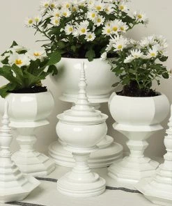 Kim Seybert Decor Totem In White, Set Of 2 In A Box Home Decor