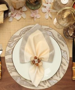 Kim Seybert Napkin Rings Java Napkin Ring In Natural & Brown, Set Of 4