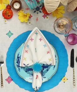 Kim Seybert Napkins Fez Napkin In White & Multi, Set Of 4