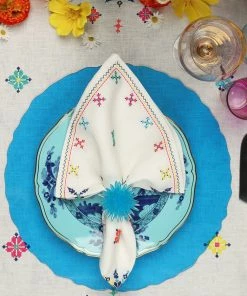 Kim Seybert Tablecloths Fez Tablecloth In White & Multi