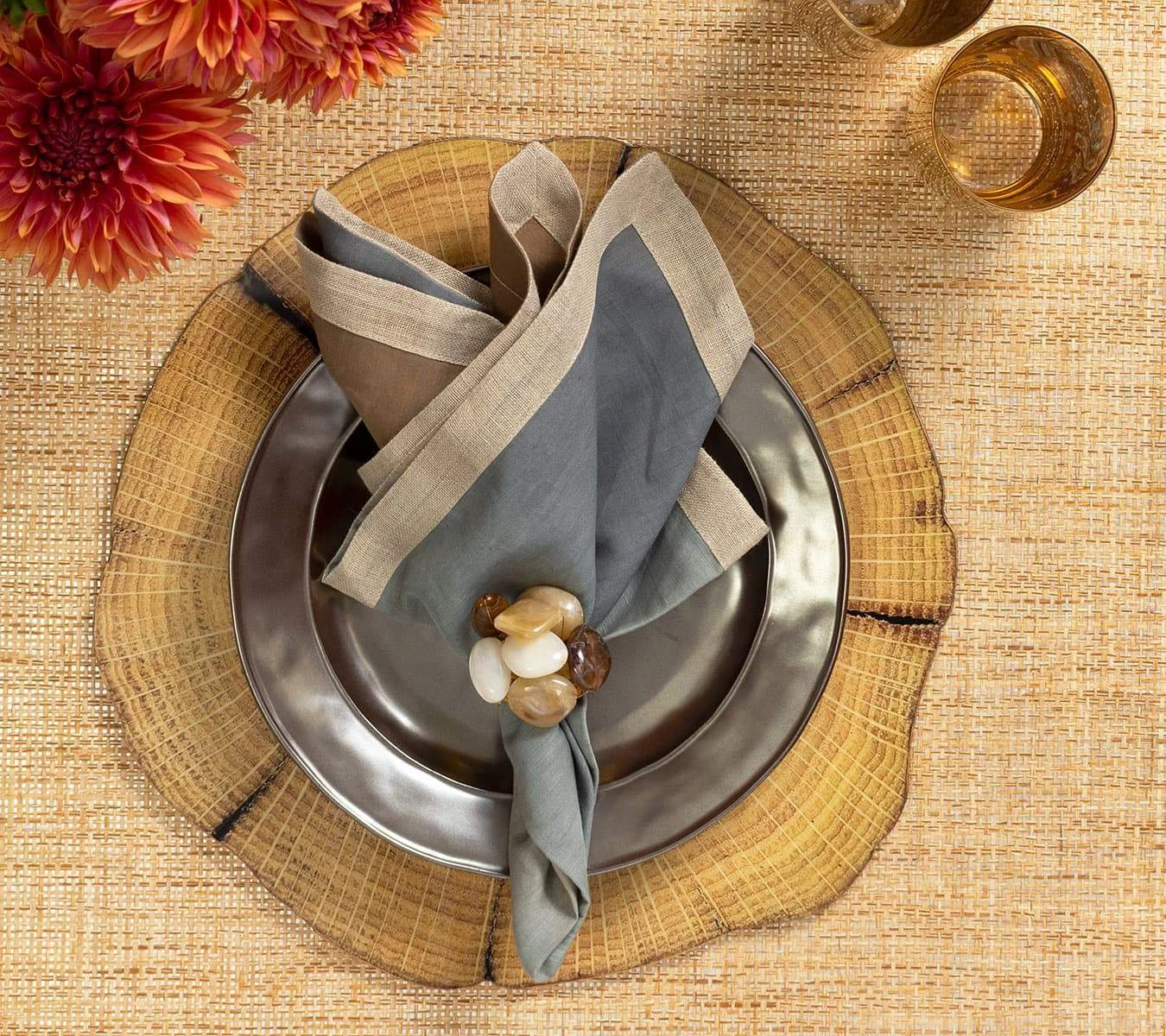 Kim Seybert Napkins Dip Dye Napkin In Beige, Taupe & Gray, Set Of 4