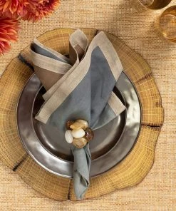Kim Seybert Sea Stone Napkin Ring In Beige, Set Of 4