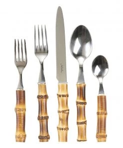 Kim Seybert Flatware Natural Bamboo 5 Piece Place Setting