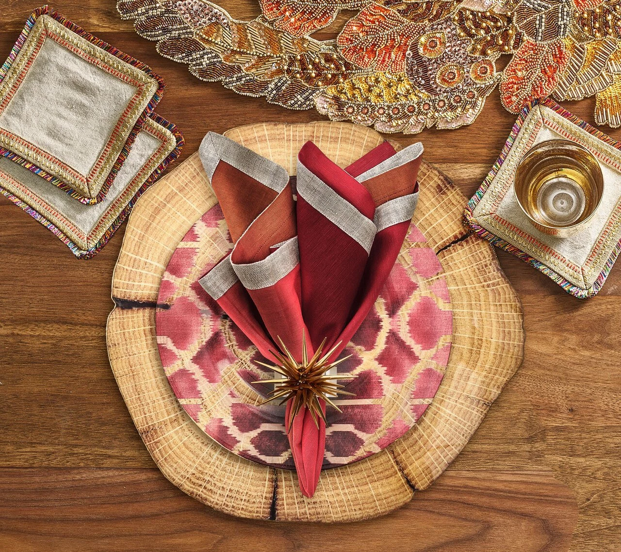 Kim Seybert Woodland Placemat In Natural & Brown, Set Of 4