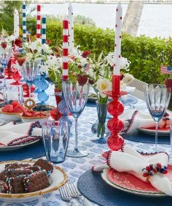 Kim Seybert Napkin Rings Poppy Napkin Ring In Red, White & Blue, Set Of 4