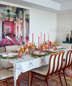 Kim Seybert Tablecloths Fez Tablecloth In White & Multi